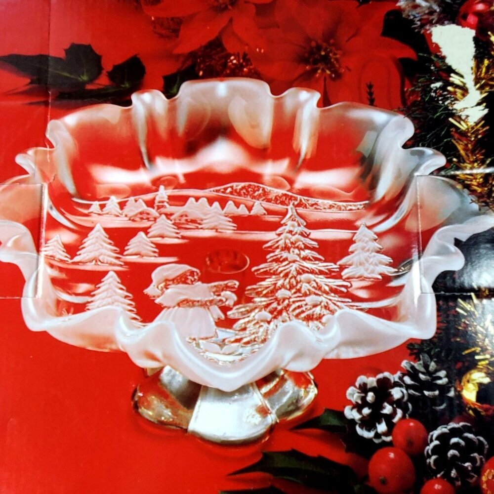 Mikasa Holiday Christmas Story Bowl Dish Footed Bon Bon Tray 9 3/4” - Picture 7 of 7
